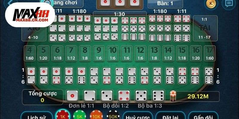 Thông tin cơ bản về sảnh tài xỉu Max88